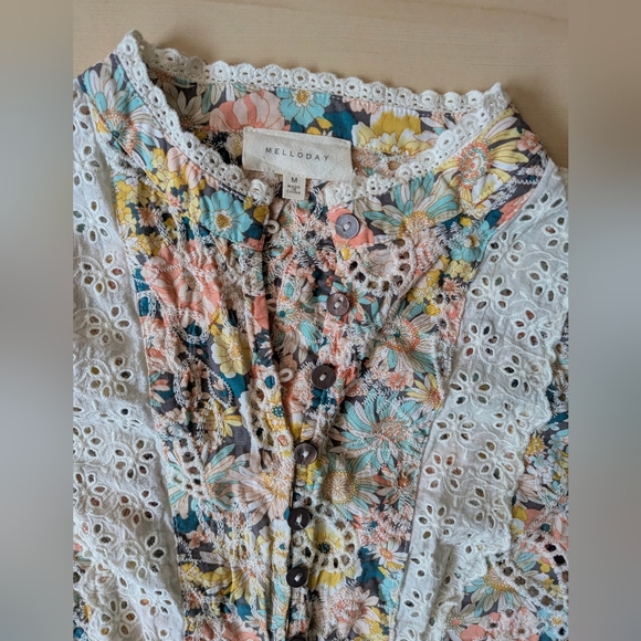 MELLODAY Floral Lace Button-Down Dress - Picture 9 of 16